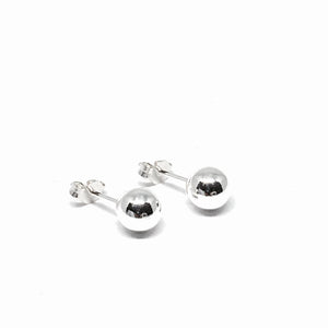 6MM STERLING SILVER SMOOTH BALL STUD EARRINGS