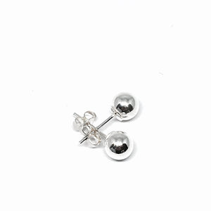 6MM STERLING SILVER SMOOTH BALL STUD EARRINGS