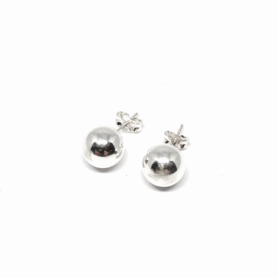 8MM STERLING SILVER SMOOTH BALL STUD EARRINGS