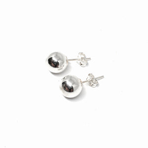 8MM STERLING SILVER SMOOTH BALL STUD EARRINGS