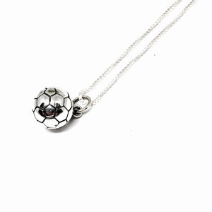 Sterling Silver Soccer Ball Necklace