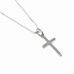 Smooth Finish Sterling Silver Cross Necklace