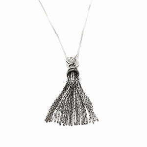 Sterling Silver Large Tassel Necklace