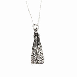 Sterling Silver Large Tassel Necklace