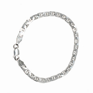 Sterling Silver Mariner Link Bracelet - Made in Italy
