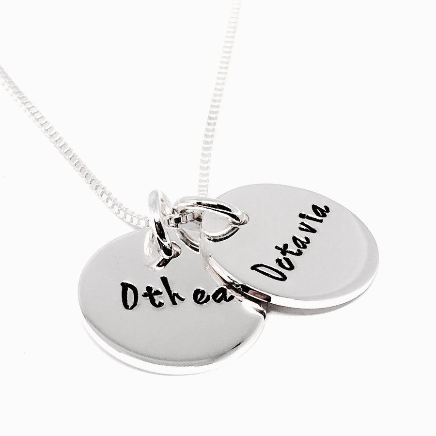 Sterling Silver Double Name Necklace