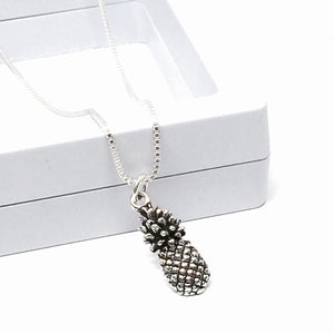 Oxidized Sterling Silver Pineapple Necklace