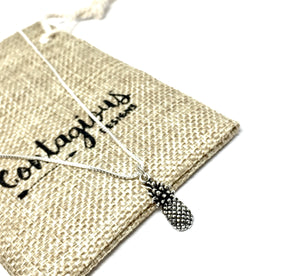 Oxidized Sterling Silver Pineapple Necklace