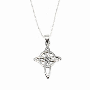 Sterling Silver Celtic Circle Cross Necklace