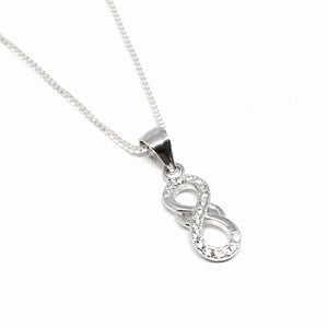 Sterling Silver Infinity Sparkle Necklace