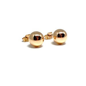 8MM ROSE GOLD OVER STERLING SILVER STUD EARRINGS