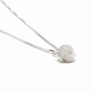 Sterling Silver 8mm Love Knot Necklace