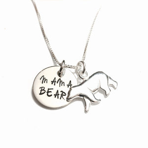 Sterling Silver Mama Bear Necklace