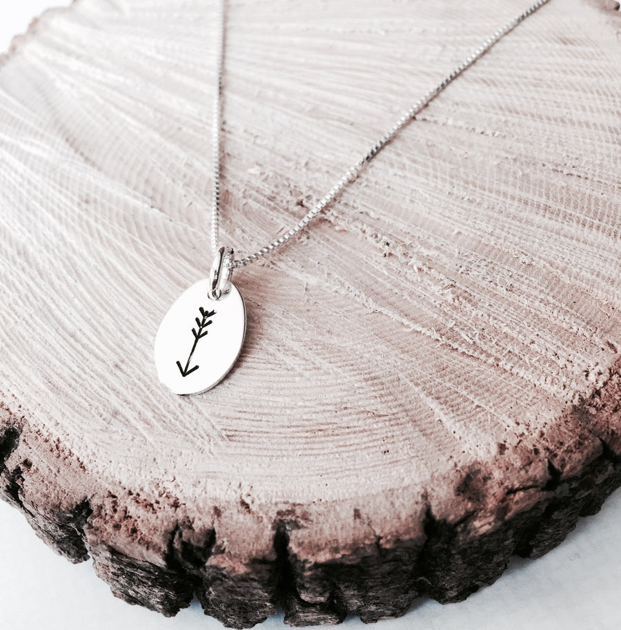 Sterling Silver Hand Stamped Arrow Necklace