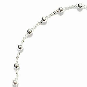 Sterling Silver Rosary Bead Bracelet