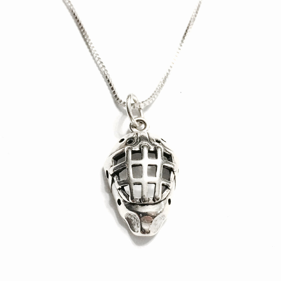 Sterling Silver Hockey Mask Necklace