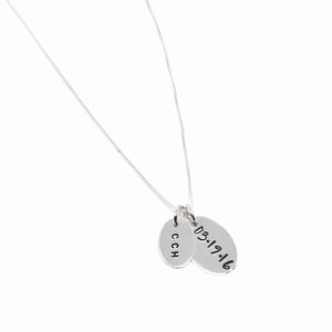 Custom Hand Stamped Sterling Silver Silver Mixed Tag Necklace