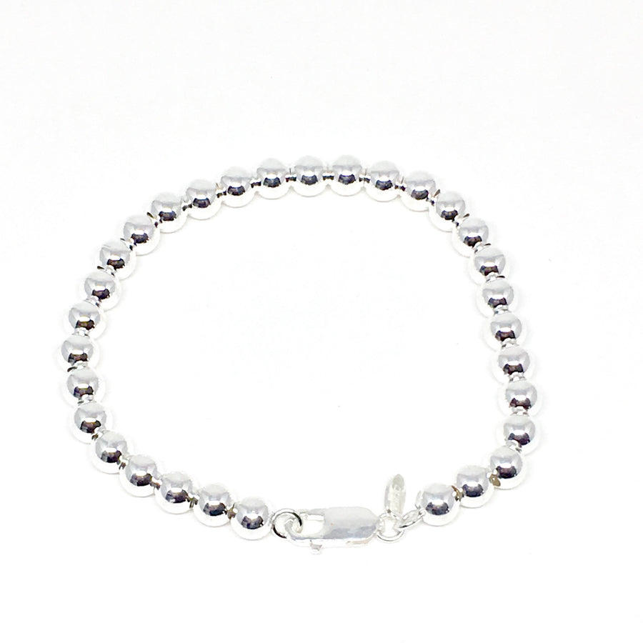 Sterling Silver Ball Bracelet (6mm) - Made In Italy