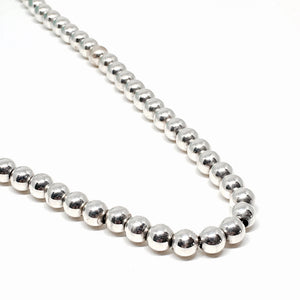 Sterling Silver 6mm Ball Necklace - Made in Italy