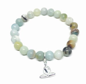 Yoga Meditation Bracelet - Natural Stone & Sterling Silver