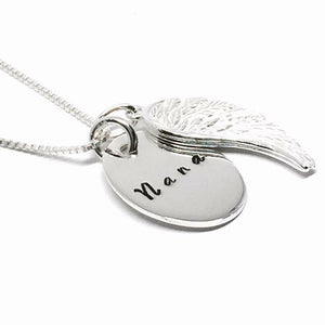 Custom Angel Wing Necklace w/12mm Charm