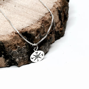 Sterling Silver Mini Compass Necklace