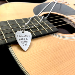 Custom Hand Stamped Guitar Pick -  Stainless Steel