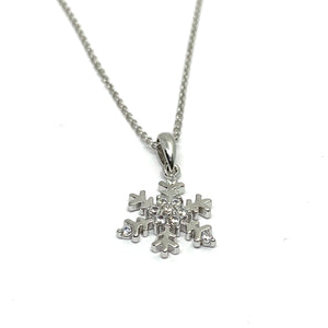 Sterling Silver & Cubic Z Snowflake Necklace
