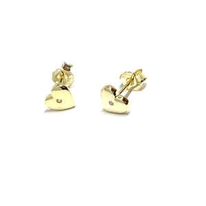 GOLD OVER STERLING SILVER HEART CUBIC CHIP EARRINGS