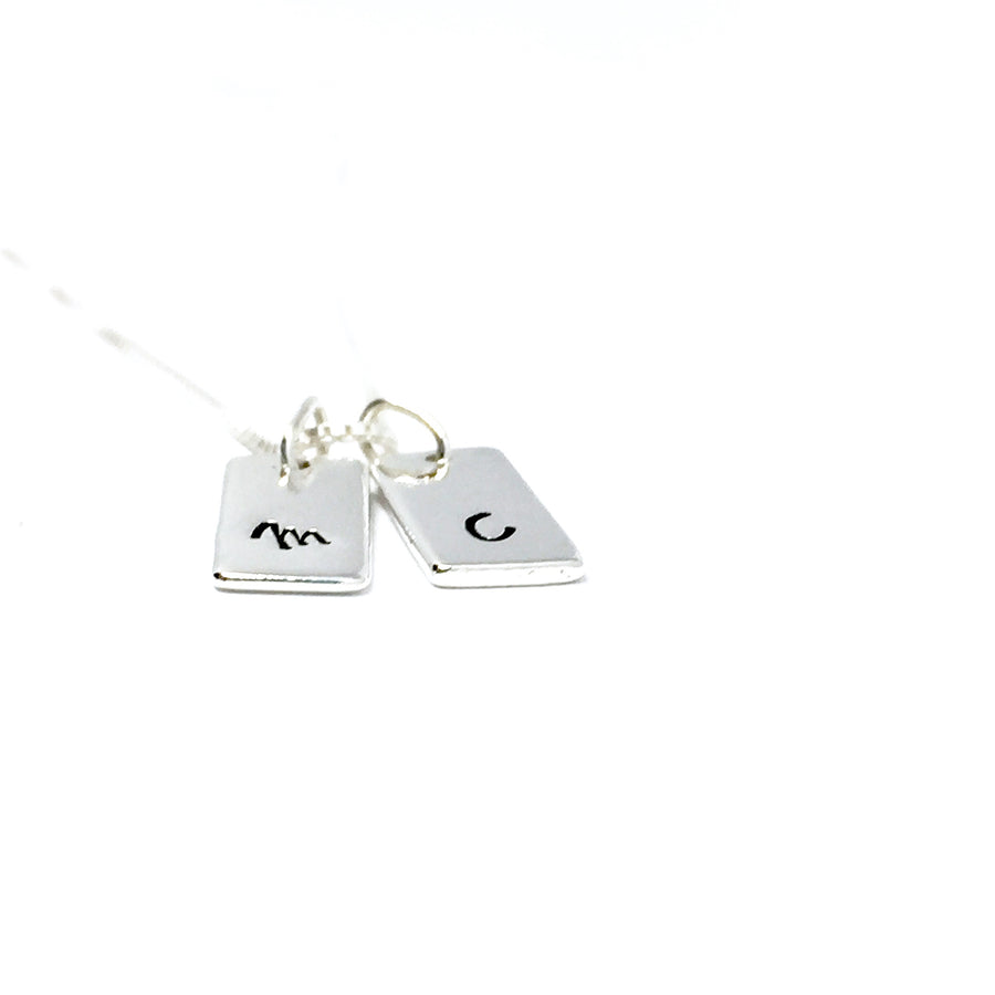 Sterling Silver Mini Tag Necklace - Custom Stamped