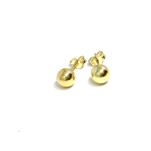 6MM GOLD OVER STERLING SILVER SMOOTH ROUND STUD EARRINGS