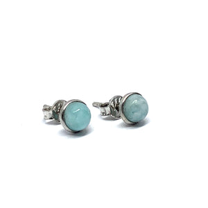 STERLING SILVER LARIMAR STONE EARRINGS