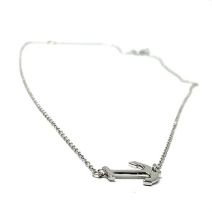 Sterling Silver Anchor Necklace (Side Anchor)