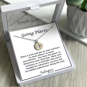Going Places Silver Compass Necklace