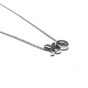 "XO" Sterling Silver Letter Necklace