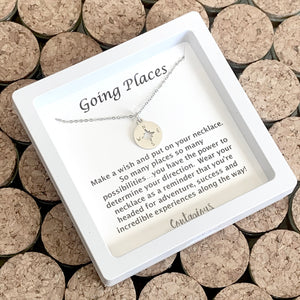 Going Places Silver Compass Necklace
