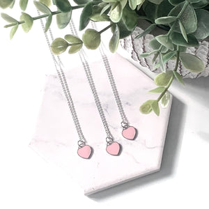 THE "FOREVER" PINK HEART STERLING SILVER NECKLACE