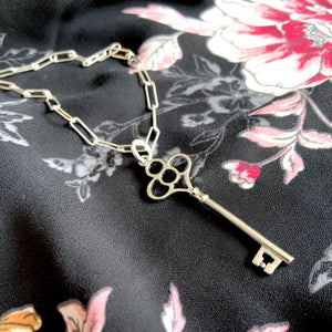 THE DETERMINED STERLING SILVER KEY NECKLACE