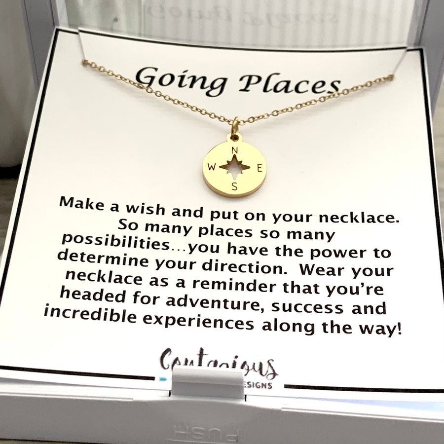 Going Places Gold Compass Necklace