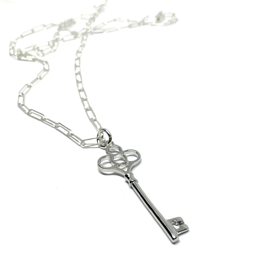 THE DETERMINED STERLING SILVER KEY NECKLACE