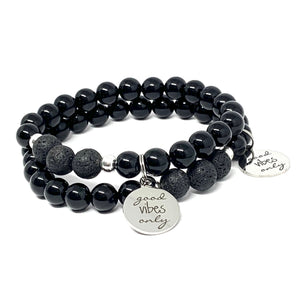 THE "GOOD VIBES ONLY" MALA BRACELET