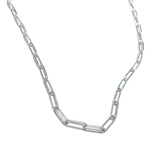 STERLING SILVER 4mm PAPER CLIP NECKLACE