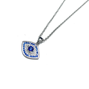 Sterling Silver & Cubic Seeing Evil Eye Necklace