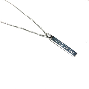 STERLING SILVER "LOVE" BAR NECKLACE