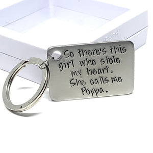 Custom Hand Stamped Stainless Steel Keychain