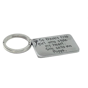 Custom Hand Stamped Stainless Steel Keychain