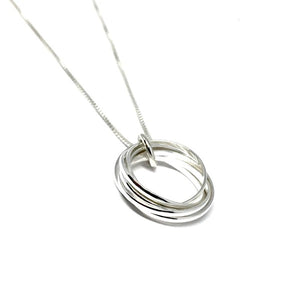 40th Birthday Sterling Silver Four Ring Necklace