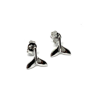 STERLING SILVER DOLPHIN / WHALE TAIL STUD EARRINGS