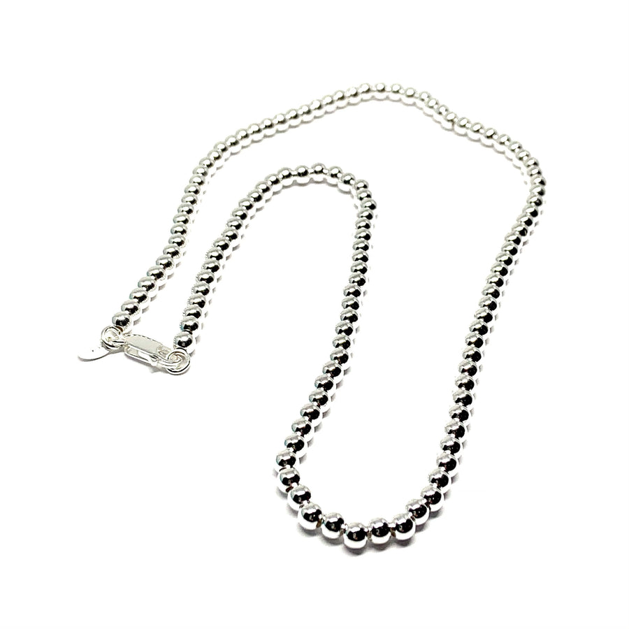 STERLING SILVER 4MM BALL NECKLACE
