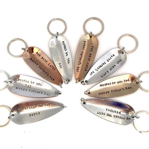 Hand Stamped Fishing Lure Keychain